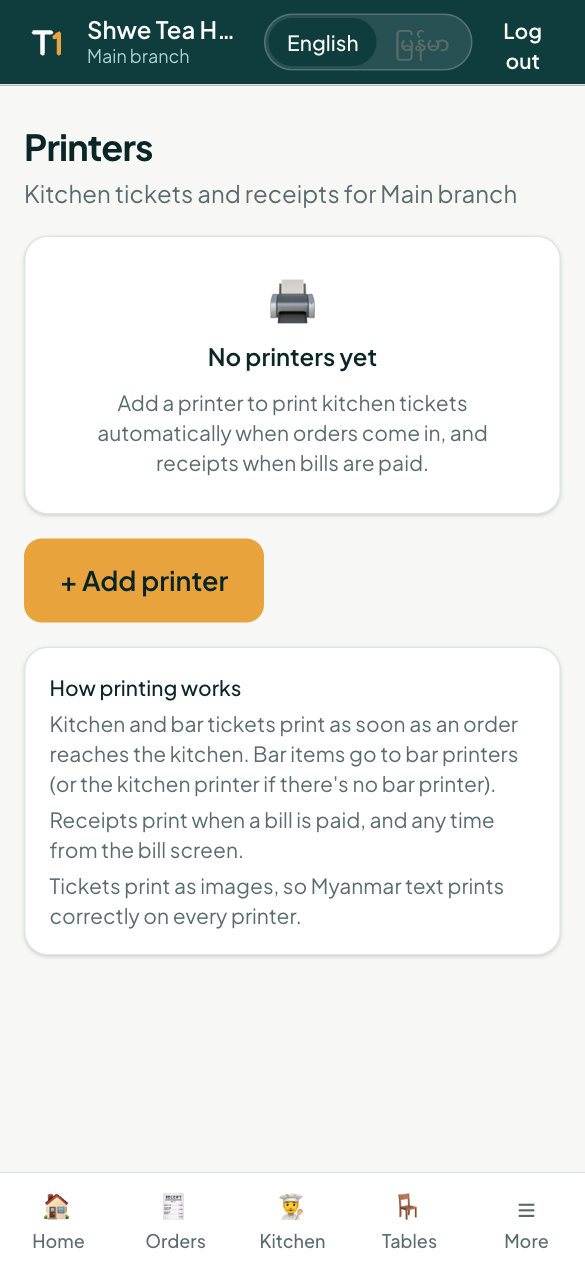 Printer settings