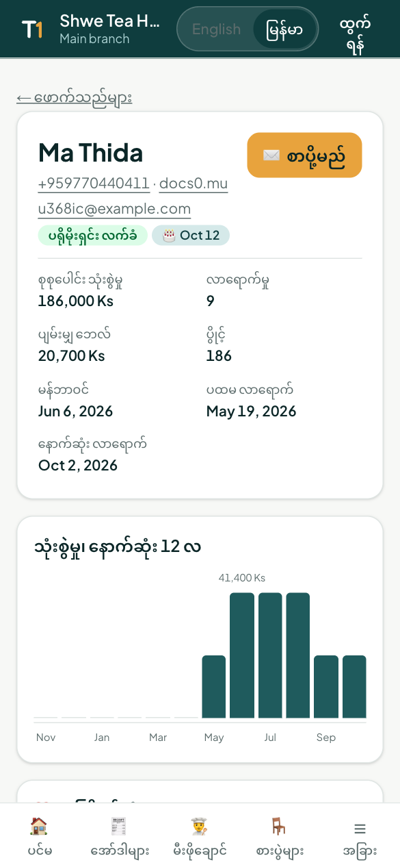 ဖောက်သည် စာမျက်နှာ